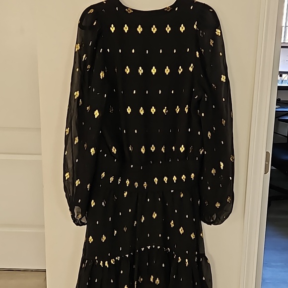 A.L.C.Sidney Long-Sleeve Metallic Flounce Dress - Picture 6 of 6